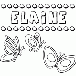 Desenho do nome Elaine para imprimir e pintar. Imagens de nomes
