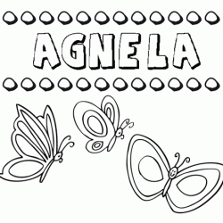 Desenho do nome Agnela para imprimir e pintar. Imagens de nomes