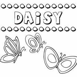 Desenho do nome Daisy para imprimir e pintar. Imagens de nomes