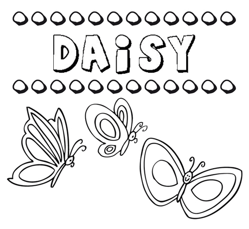 Desenho do nome Daisy para imprimir e pintar. Imagens de nomes
