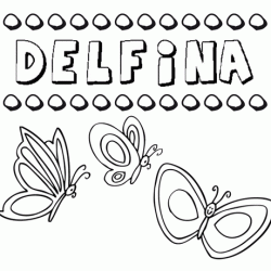 Desenho do nome Delfina para imprimir e pintar. Imagens de nomes