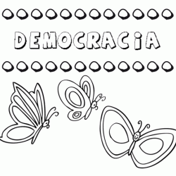 Desenho do nome Democracia para imprimir e pintar. Imagens de nomes