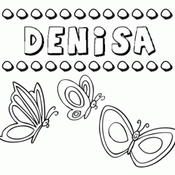 Desenho do nome Denisa para imprimir e pintar. Imagens de nomes