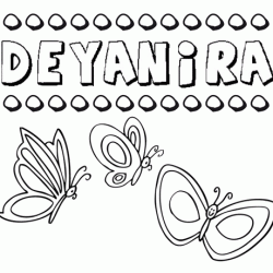 Desenho do nome Deyanira para imprimir e pintar. Imagens de nomes