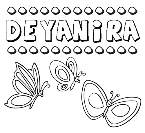 Desenho do nome Deyanira para imprimir e pintar. Imagens de nomes