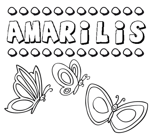 Desenho do nome Amarilis para imprimir e pintar. Imagens de nomes