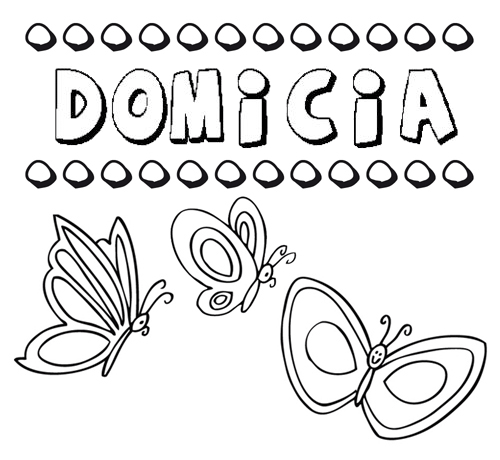 Desenho do nome Domicia para imprimir e pintar. Imagens de nomes