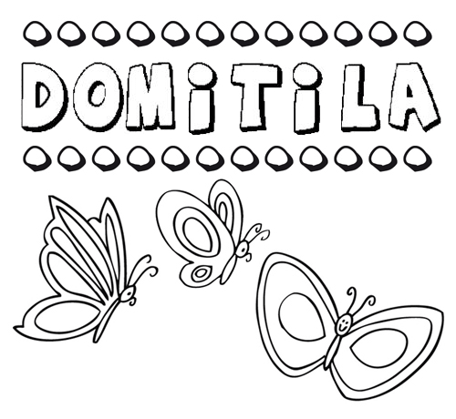 Desenho do nome Domitila para imprimir e pintar. Imagens de nomes