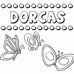 Desenho do nome Dorcas para imprimir e pintar. Imagens de nomes