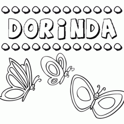 Desenho do nome Dorinda para imprimir e pintar. Imagens de nomes