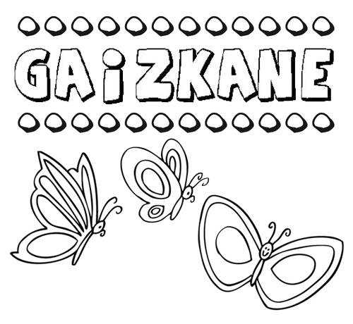Desenho do nome Gaizkane para imprimir e pintar. Imagens de nomes