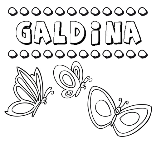 Desenho do nome Galdina para imprimir e pintar. Imagens de nomes