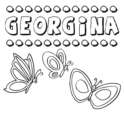 Desenho do nome Georgina para imprimir e pintar. Imagens de nomes