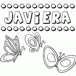 Desenho do nome Javiera para imprimir e pintar. Imagens de nomes
