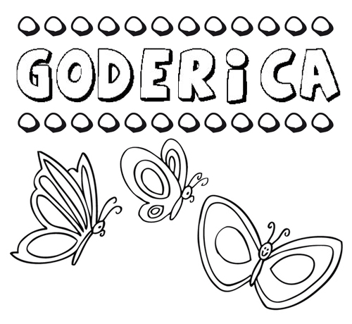 Desenho do nome Goderica para imprimir e pintar. Imagens de nomes