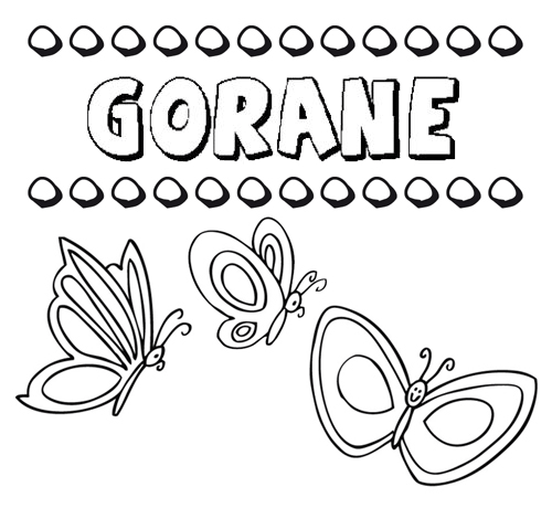 Desenho do nome Gorane para imprimir e pintar. Imagens de nomes