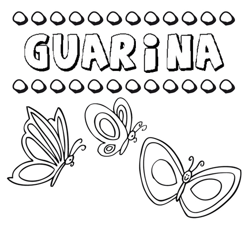 Desenho do nome Guarina para imprimir e pintar. Imagens de nomes