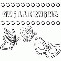 Desenho do nome Guillermina para imprimir e pintar. Imagens de nomes