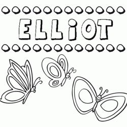 Desenho do nome Elliot para imprimir e pintar. Imagens de nomes