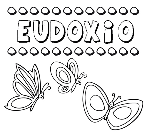 Desenho do nome Eudoxio para imprimir e pintar. Imagens de nomes