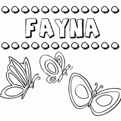 Desenho do nome Fayna para imprimir e pintar. Imagens de nomes