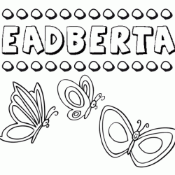 Desenho do nome Eadberta para imprimir e pintar. Imagens de nomes