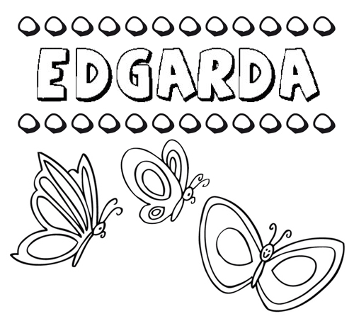 Desenho do nome Edgarda para imprimir e pintar. Imagens de nomes