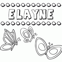 Desenho do nome Elayne para imprimir e pintar. Imagens de nomes