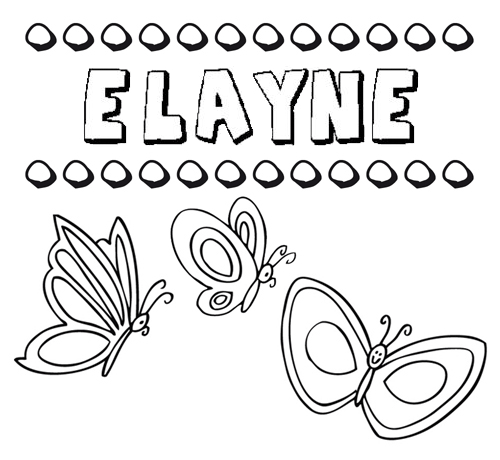 Desenho do nome Elayne para imprimir e pintar. Imagens de nomes