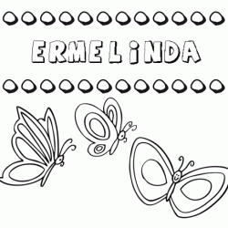 Desenho do nome Ermelinda para imprimir e pintar. Imagens de nomes