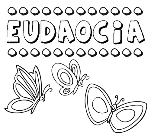 Desenho do nome Eudaocia para imprimir e pintar. Imagens de nomes