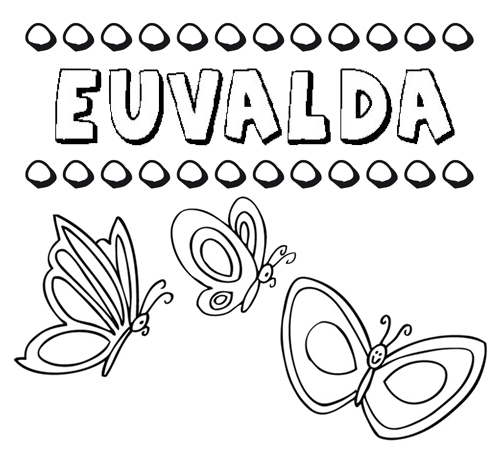Desenho do nome Euvalda para imprimir e pintar. Imagens de nomes