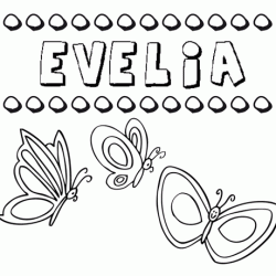 Desenho do nome Evelia para imprimir e pintar. Imagens de nomes