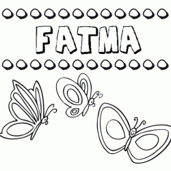 Desenho do nome Fatma para imprimir e pintar. Imagens de nomes
