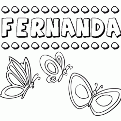 Desenho do nome Fernanda para imprimir e pintar. Imagens de nomes