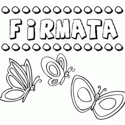 Desenho do nome Firmata para imprimir e pintar. Imagens de nomes