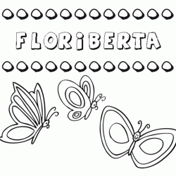 Desenho do nome Floriberta para imprimir e pintar. Imagens de nomes