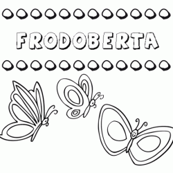 Desenho do nome Frodoberta para imprimir e pintar. Imagens de nomes