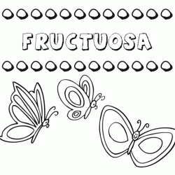 Desenho do nome Fructuosa para imprimir e pintar. Imagens de nomes