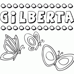 Desenho do nome Gilberta para imprimir e pintar. Imagens de nomes
