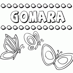 Desenho do nome Gomara para imprimir e pintar. Imagens de nomes