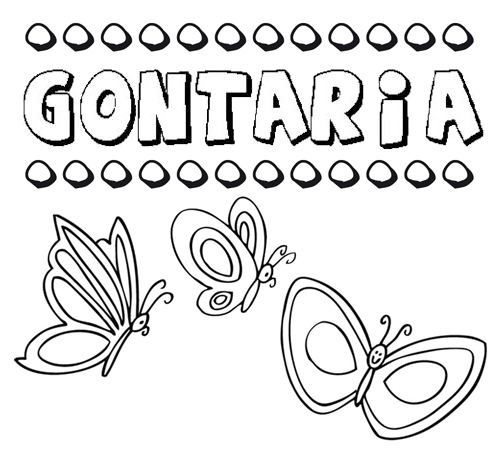 Desenho do nome Gontaria para imprimir e pintar. Imagens de nomes