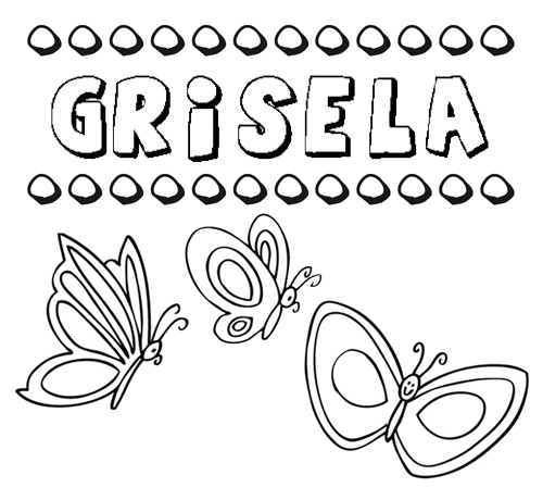 Desenho do nome Grisela para imprimir e pintar. Imagens de nomes