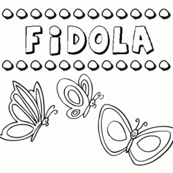 Desenho do nome Fidola para imprimir e pintar. Imagens de nomes