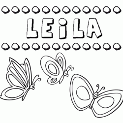 Desenho do nome Leila para imprimir e pintar. Imagens de nomes