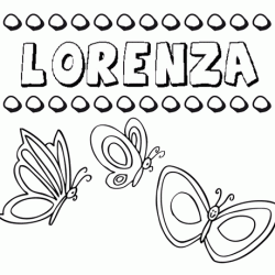 Desenho do nome Lorenza para imprimir e pintar. Imagens de nomes