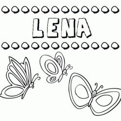Desenho do nome Lena para imprimir e pintar. Imagens de nomes