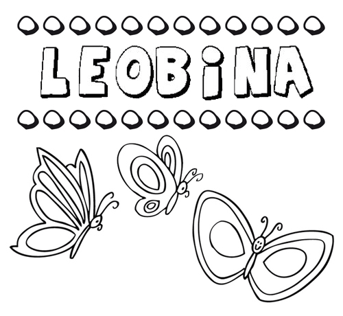 Desenho do nome Leobina para imprimir e pintar. Imagens de nomes
