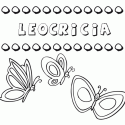 Desenho do nome Leocricia para imprimir e pintar. Imagens de nomes