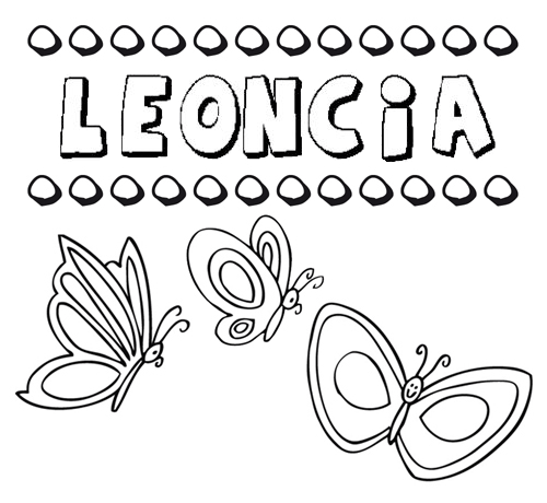 Desenho do nome Leoncia para imprimir e pintar. Imagens de nomes
